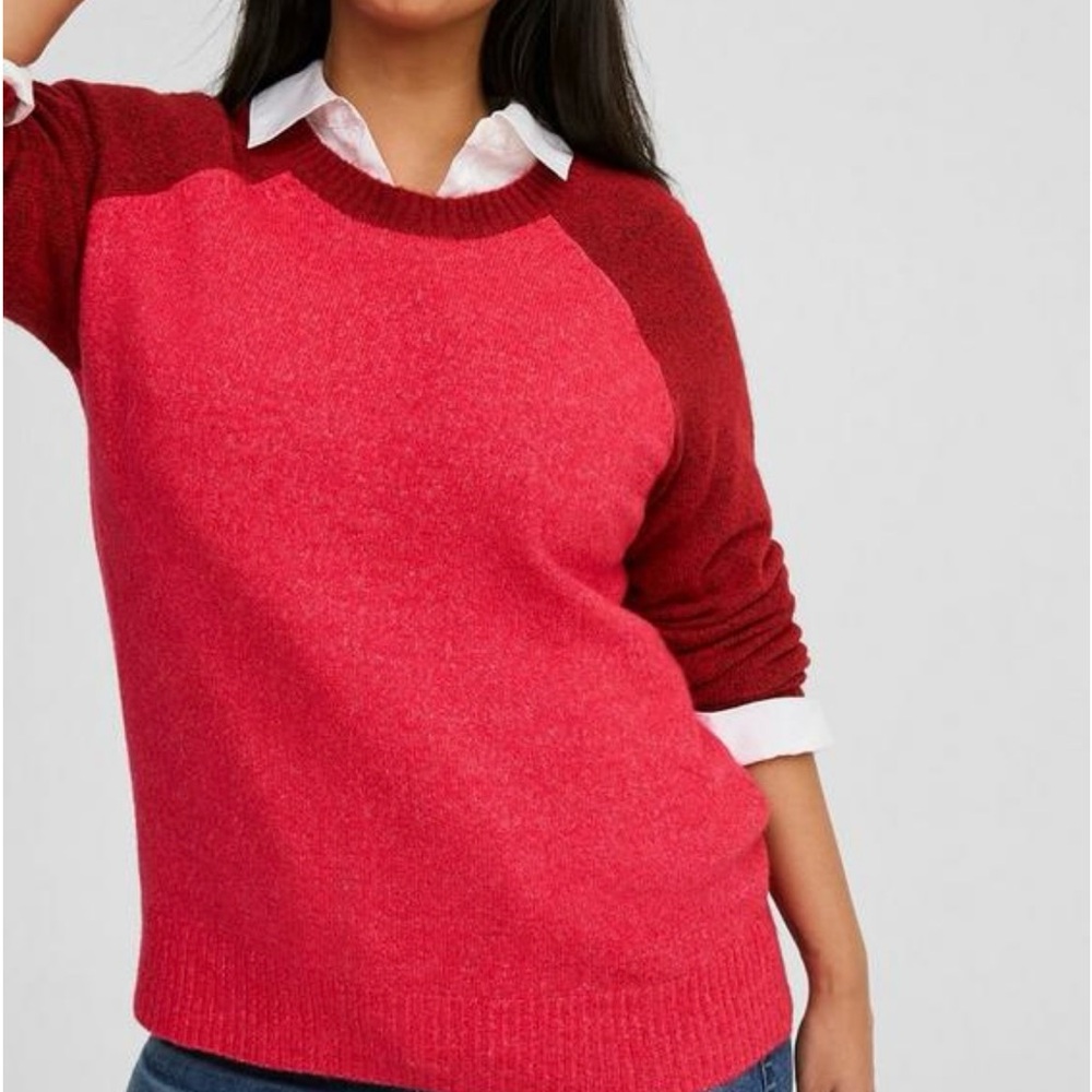 Torrid Red and Burgundy Crew Neck Sweater